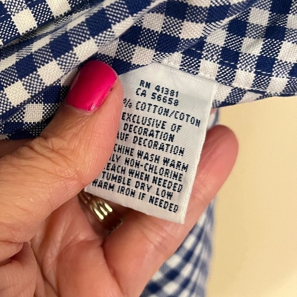 Ralph Lauren Blue/White Checkered Short Sleeve Button Shirt Sz M - Picture 3 of 7